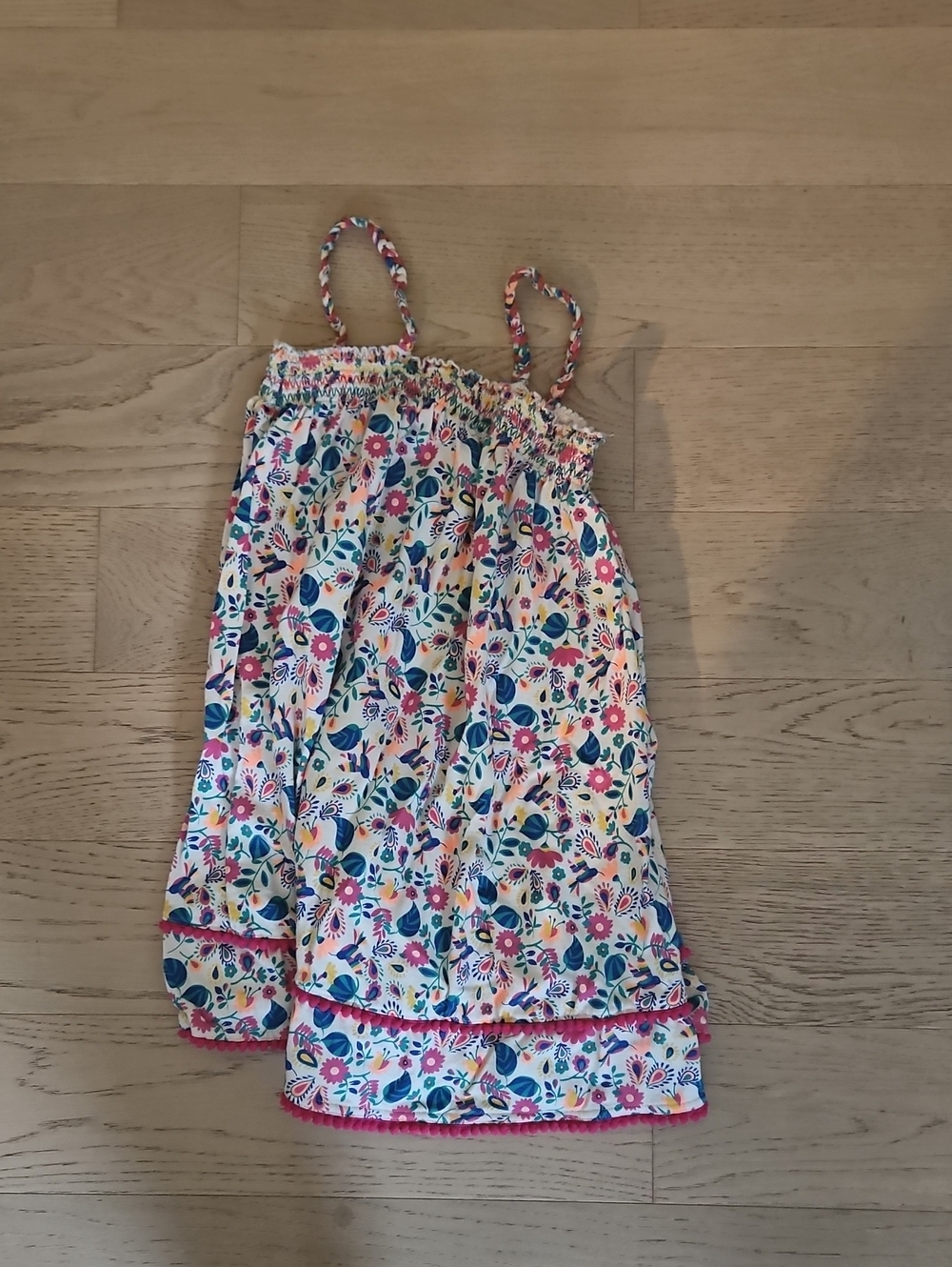 Indigo Floral Sundress in White, Pink & Blue